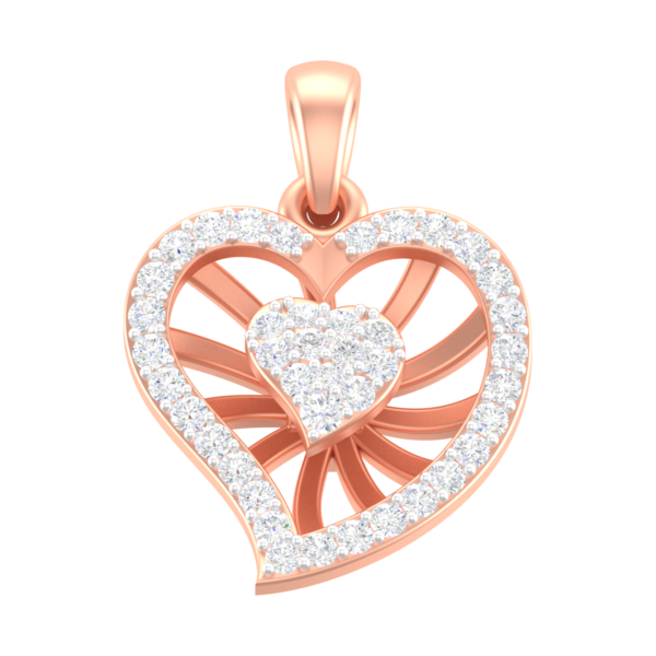 Buy Double Layered Heart Diamond Pendant Online