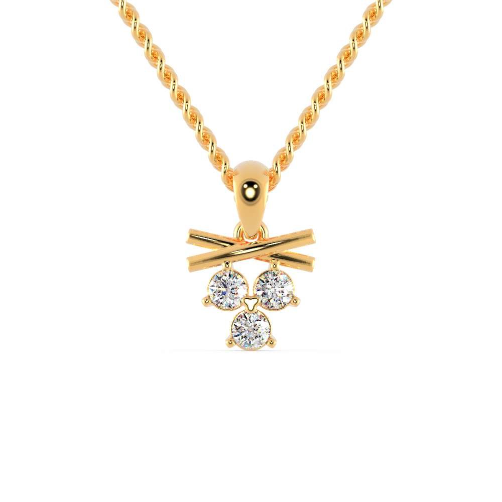 Princess-Cut Diamond Trio Chevron Twist Necklace 1/5 ct tw 10K White Gold  18