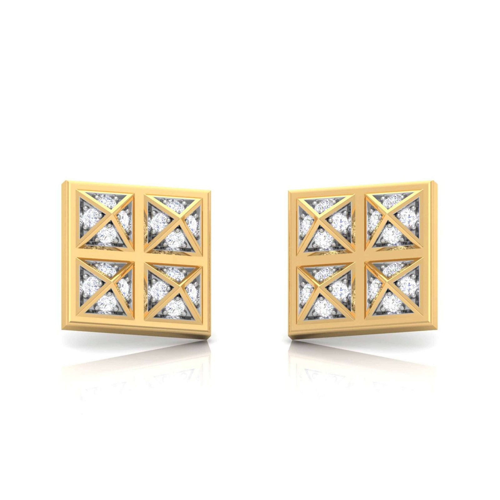 Square Shape Illusion Diamond Stud Earrings – SouthMiamiJewelers