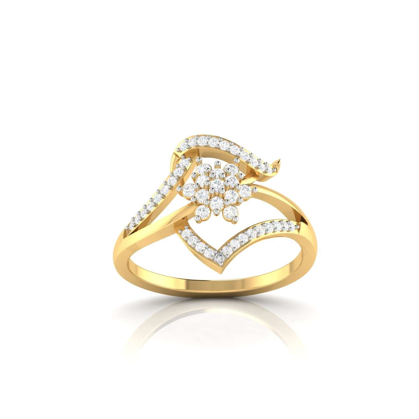 Timelessly Elegant Black and White Diamond Ring in White gold 14k
