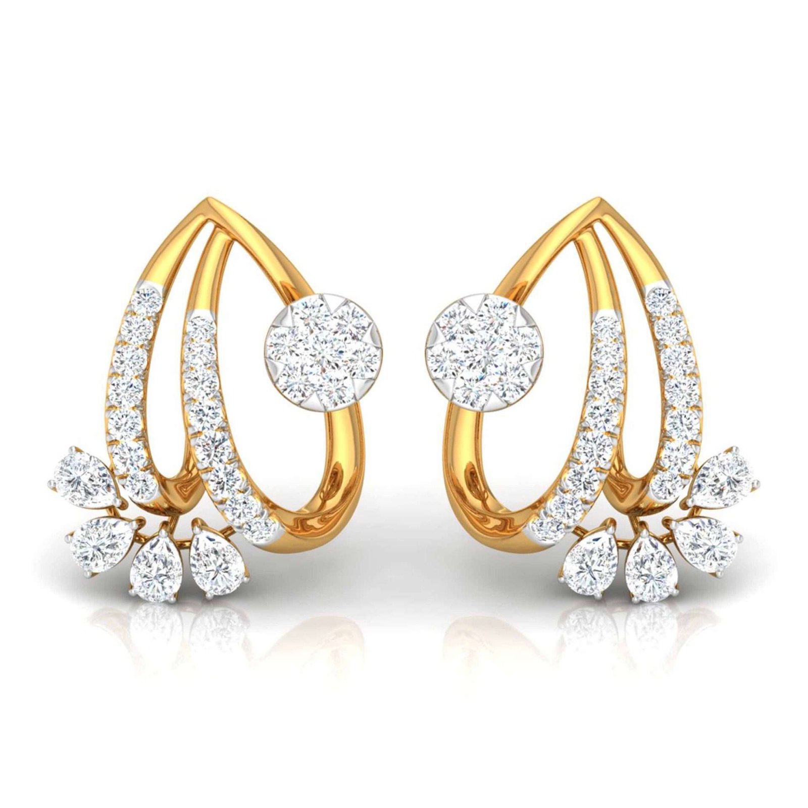 Buy Gold plated Imitation Jewelry Real AD Stones Daily Wear Jhumka Earrings  online - Griiham